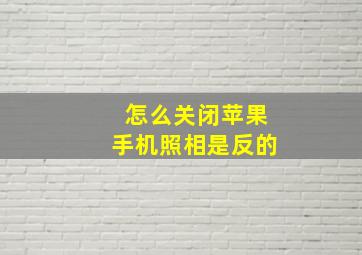 怎么关闭苹果手机照相是反的