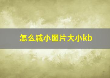 怎么减小图片大小kb