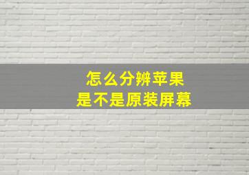 怎么分辨苹果是不是原装屏幕