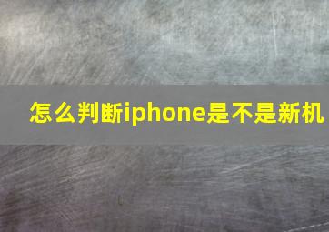 怎么判断iphone是不是新机