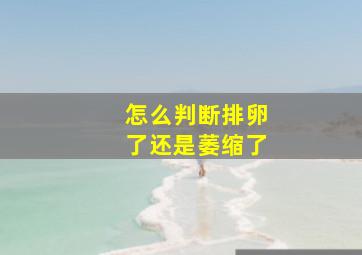 怎么判断排卵了还是萎缩了