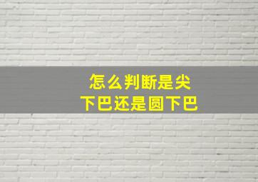 怎么判断是尖下巴还是圆下巴