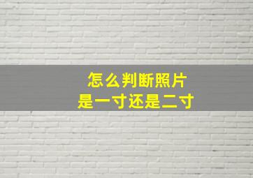 怎么判断照片是一寸还是二寸