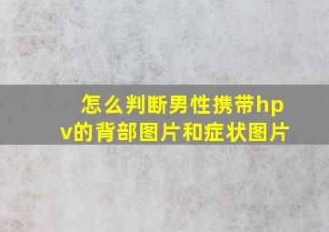 怎么判断男性携带hpv的背部图片和症状图片