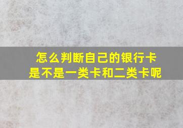 怎么判断自己的银行卡是不是一类卡和二类卡呢