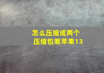 怎么压缩成两个压缩包呢苹果13