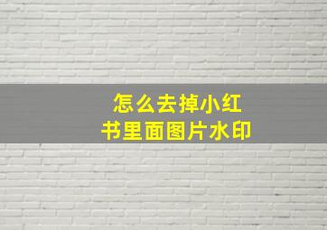 怎么去掉小红书里面图片水印