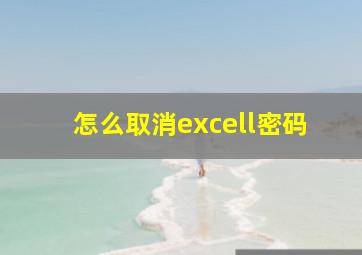 怎么取消excell密码