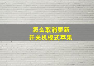 怎么取消更新并关机模式苹果