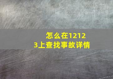 怎么在12123上查找事故详情