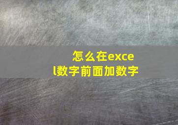 怎么在excel数字前面加数字