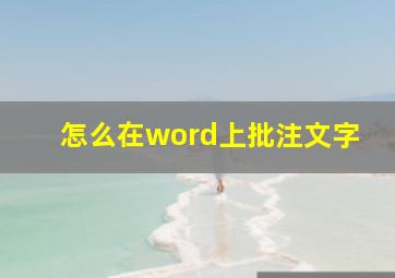 怎么在word上批注文字