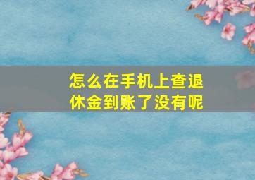 怎么在手机上查退休金到账了没有呢