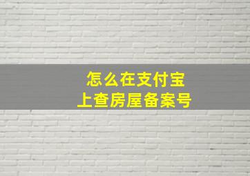 怎么在支付宝上查房屋备案号