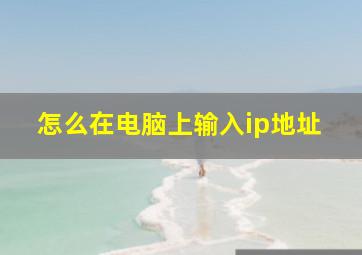 怎么在电脑上输入ip地址