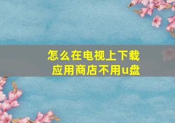 怎么在电视上下载应用商店不用u盘