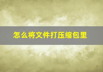 怎么将文件打压缩包里