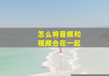 怎么将音频和视频合在一起