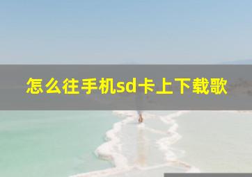 怎么往手机sd卡上下载歌