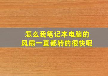 怎么我笔记本电脑的风扇一直都转的很快呢