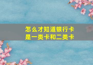 怎么才知道银行卡是一类卡和二类卡