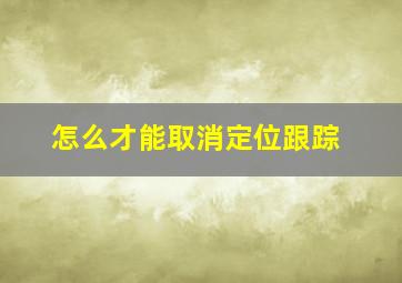 怎么才能取消定位跟踪