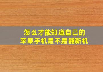 怎么才能知道自己的苹果手机是不是翻新机