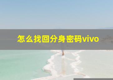 怎么找回分身密码vivo