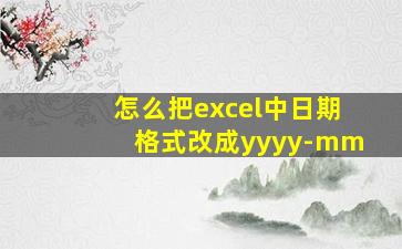 怎么把excel中日期格式改成yyyy-mm