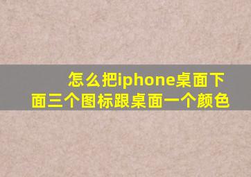 怎么把iphone桌面下面三个图标跟桌面一个颜色