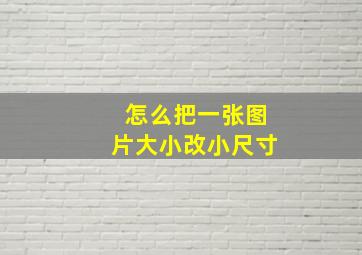 怎么把一张图片大小改小尺寸