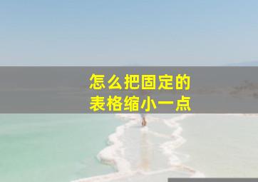 怎么把固定的表格缩小一点