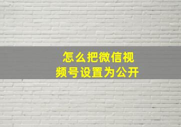 怎么把微信视频号设置为公开