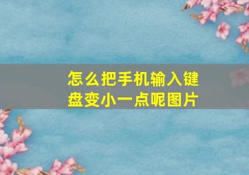 怎么把手机输入键盘变小一点呢图片