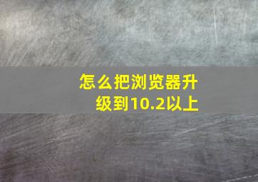 怎么把浏览器升级到10.2以上