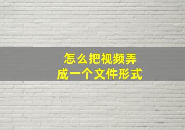 怎么把视频弄成一个文件形式