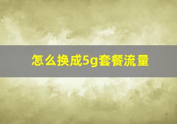 怎么换成5g套餐流量