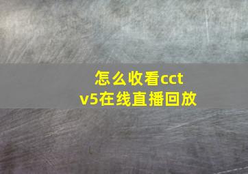 怎么收看cctv5在线直播回放