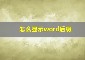 怎么显示word后缀