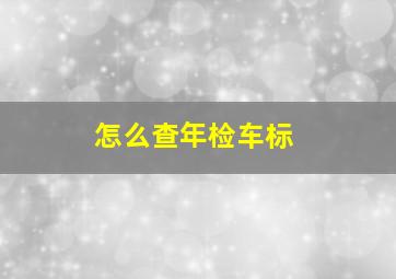 怎么查年检车标