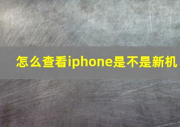 怎么查看iphone是不是新机