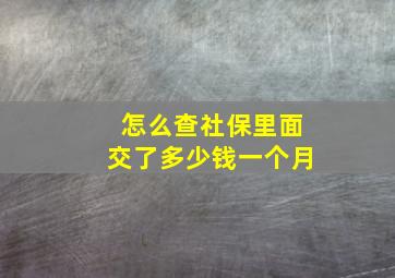 怎么查社保里面交了多少钱一个月