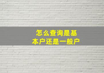 怎么查询是基本户还是一般户