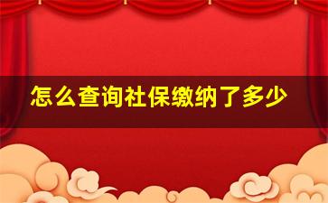 怎么查询社保缴纳了多少