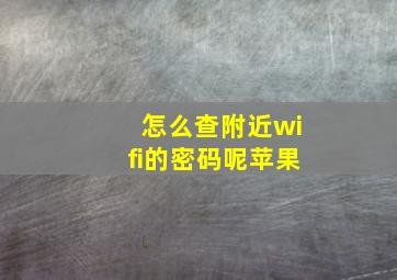 怎么查附近wifi的密码呢苹果