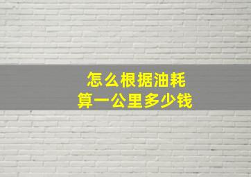 怎么根据油耗算一公里多少钱