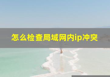 怎么检查局域网内ip冲突