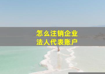 怎么注销企业法人代表账户