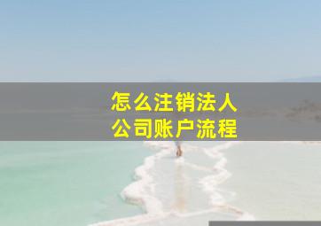 怎么注销法人公司账户流程