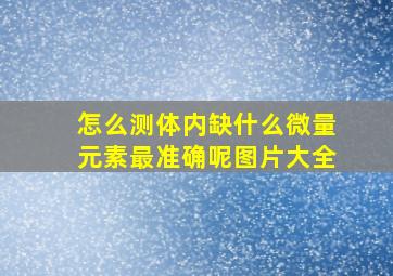 怎么测体内缺什么微量元素最准确呢图片大全